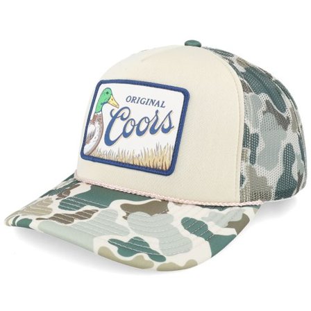 American Needle - Beige trucker Keps - Coors Mallard Foamy Camouflage/Beige A-Frame Trucker @ Hatstore