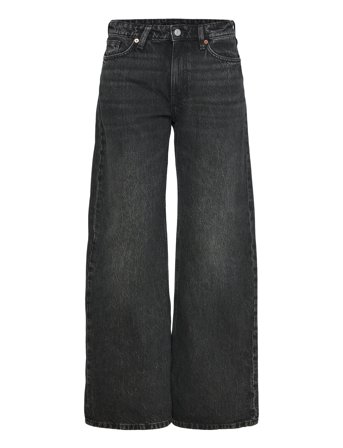 Weekday Paz Mid Rise Loose Wide Leg Jeans - Black - 26 x 32