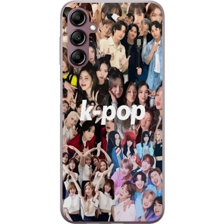 Yhteensopiva Puhelinkuori Samsung Galaxy A14 5G K-pop kollaasi, jossa on sekoitus ryhmiä ja taiteilijoita, värikkäät muotokuvat täydellisiä korealaise