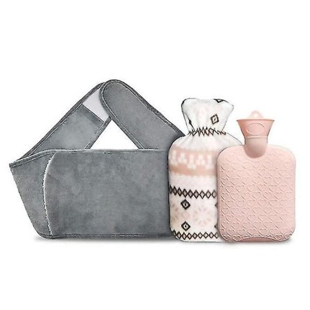 1000 ml kuumavesipullo vyötärösuojuksella, uudelleenkäytettävä kannettava kuumavesipussi, lämpötyyny, kivunlievitys, talvilämmitin hartioille ja 