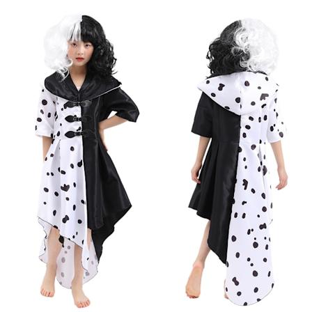 Lasten Cruella De Villen puvut Halloween-karnevaaliin Cosplay Custom M