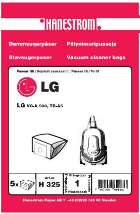 HANESTRÖM Dammsugarpåsar LG V-CA500 TB-A5