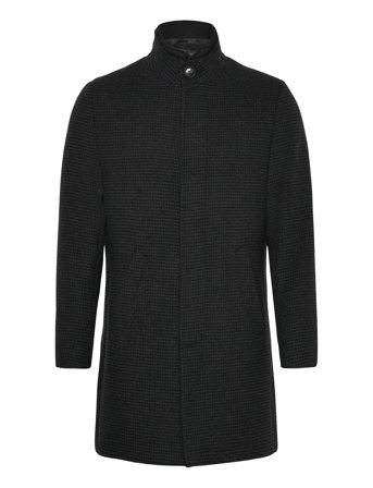 Lindbergh Black | Detachable Collar Wool Coat | XL