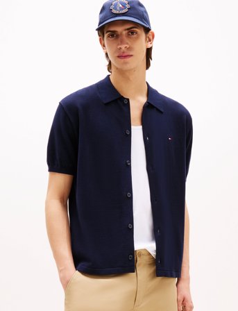 Tommy Hilfiger Essential Cotton Ss Over Shirt - Navy - M