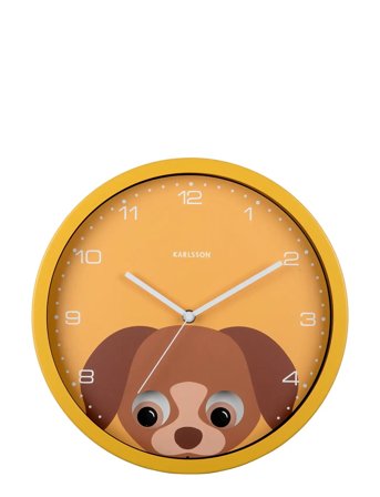 Wall Clock Peekaboo Dog Yellow Yellow KARLSSON