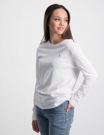 Tommy Hilfiger BOYS BASIC CN KNIT L/S Blanc T-shirts Fille - Kids Brand Store