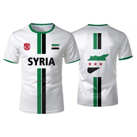 Syrien Fotboll T-shirts Herr Sport T-shirts Syrian Flag Street Oversized Toppar Unisex Casual Grafiska T-shirts Toppar Y2k Herr Gåvor