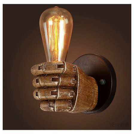 Retro Resin Fist Vägglampa Cross-Border European Bar Restaurang Café Dekorativ Vägglampa Vänster Hand 1520cm 1 Styck