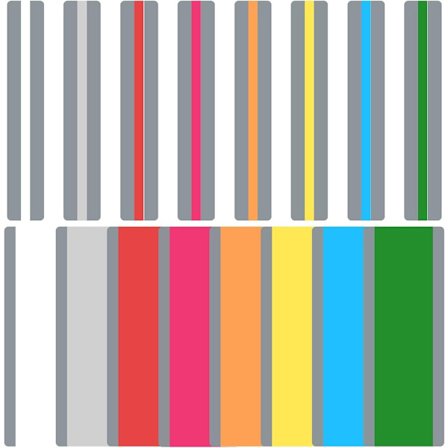 ING 16-pak Læse Linealer med Læse Linjer - Læsehjælpemidler - 7cm og 3.2cm