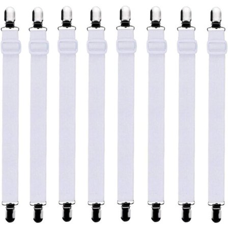 8 st (65 x 2,5 cm) Justerbar lakan Lakansträckare, reklam