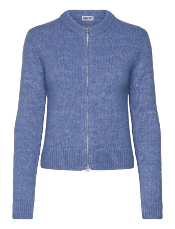 Weekday Zip Cardigan - Blue - XS