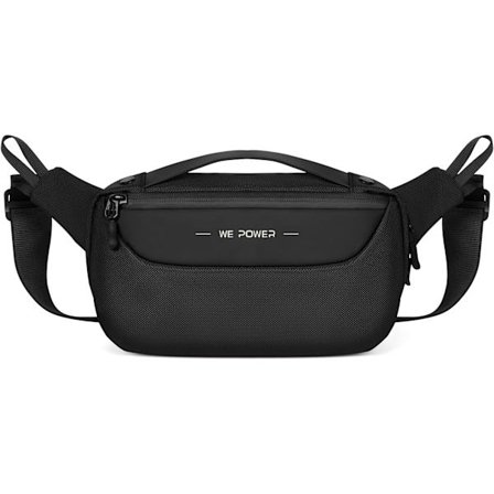 Herre Midjebælte Taske Større Sort Bæltetaske Mave Taske, Bryst Sling Taske med Justerbar Rem, Vandtæt Bæltetaske til Vandring Jogging Rejser