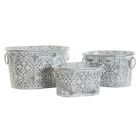 Krukset Dkd Home Decor Mosaik Grå Metall Vit Arab (45 X 30,5 X 2