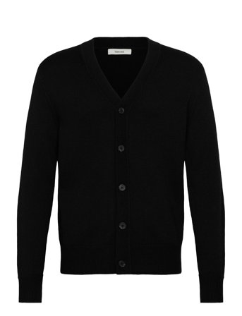 Slhtray Ls Merino Chunky V-Neck Cardigan Black Selected