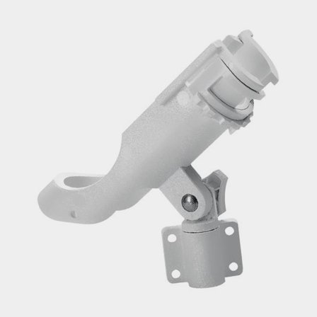 Portacanne per barca (montato lateralmente), per 1 canna da pesca, girevole (360°), plastica, bianco