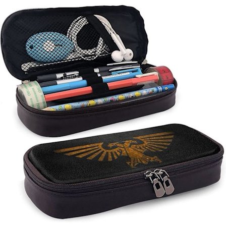 Warhammer Logo 11 Läderpennfodral Stor Kapacitet med Dragkedja Stor Förvaring Penna Pennfodral Box Organizer Praktisk Väska Hållare bd006190