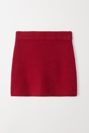 Soft Goat - Mini Skirt - M - Lipstick Red