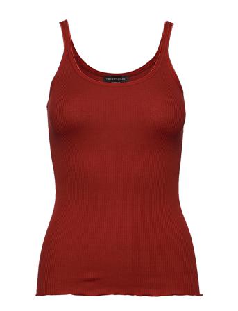 Silk Top W/ Elastic Red Rosemunde