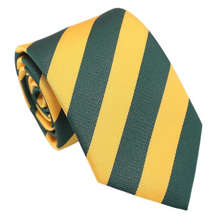 Smaragdgrøn og gul klassisk stribet slips (FMY) Grøn, Gul Grøn, Gul