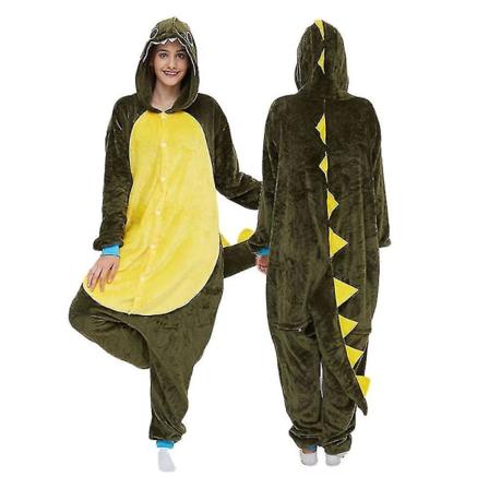 Grønn drage Kigurumi Kvinner Pyjamas Onesie Dyr Onepiece Menn Voksen Karneval Morsomme nattklær Hjemmeklær Kostyme Klær N L Height 165*173CM