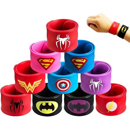 10 stk. Superhelte Slap Bands til børn, silikonearmbånd Marvel Avengers Slap Armbånd Bånd Festpose Fyld til fødselsdag