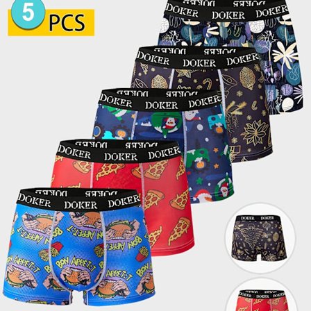 5-pakning herreboxershorts - pustende, komfortable, ensfargede, perfekte for fritidsklær, treningsstudio eller hverdagsbruk