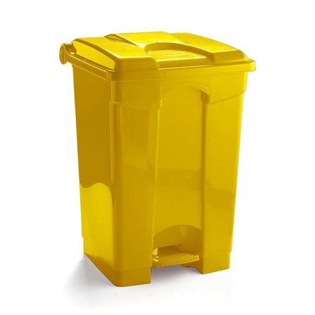 Plastic pedal bin, 630x430x420 mm, 60 L, yellow
