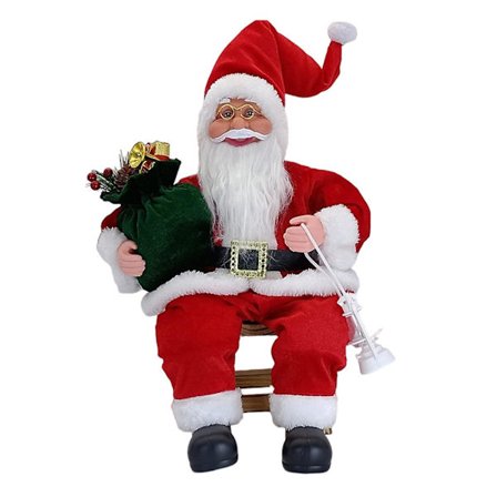 50 cm istuva Joulupukki -koriste, tyylikäs ja eloisat joulukoristeet makuuhuoneeseen (FMY)