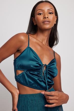 NA-KD Trend Haut à découpes - Tops habillés - Bleu - EU 40