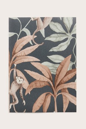 Newbie | Tapetprøve Jungle Friends | Mørkeblå