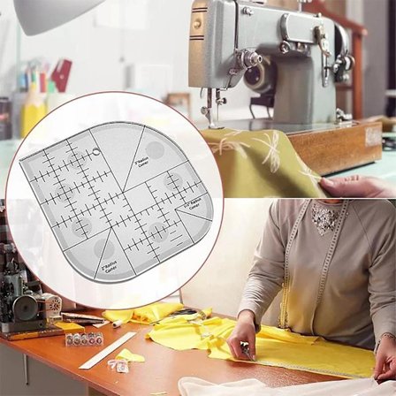 Buet hjørneskærer lineal, sy patchwork lineal sy skabelon patchwork værktøj plastik lineal (FMY)