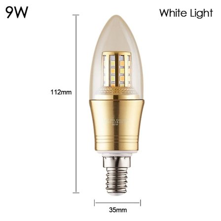LED lyspære e14 9WWHITE LYS HVIT LYS