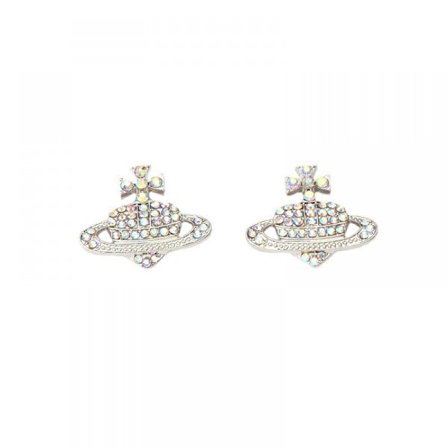 Saturn Stud Earrings, Färgglada Zirkon Hjärtformade Örhängen, Örhängen Smycken