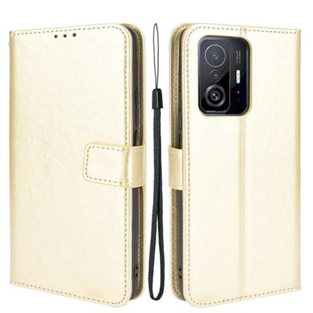 Xiaomi 11t / 11t Pro Fodral Crazy Horse Läder Guld