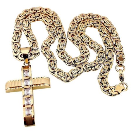 Miesten ruostumattomasta ter ksest valmistettu riipus kaulakoru litte ketju s vy 6mm 22 tuumaa Gold