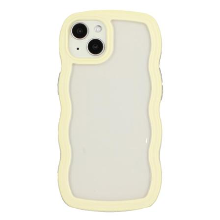 Iphone 15:lle aaltoileva otekuvioitu puhelinkotelo Pc + Tpu suojaava läpinäkyvä kuori Yellow