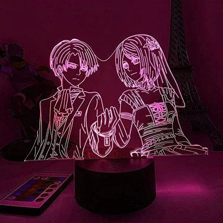 Hyökkäys Titania 3D Anime-lamppu Yö Levi Ackerman Illuusio Yöhahmo Hyökkäys Titaniasta Japanilainen Anime Led-anturivalot