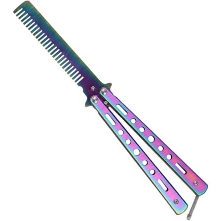 Uskærpet Butterfly Kam i Metal, Rustfri Stål Kam Folde Trænings Butterfly Kniv, Balisong Metal Kam Værktøj, Ikke-Skarp Klinge Sikker Butterfl