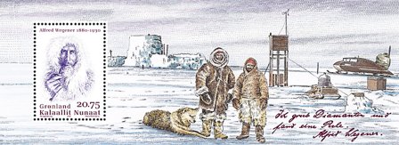 Grønland - Alfred Wegener ekspeditionen - Postfrisk miniark
