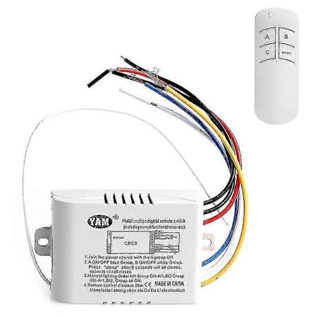 Langaton 3-kanavainen päälle/pois-lampun kaukosäätimen kytkinvastaanotinlähetin
