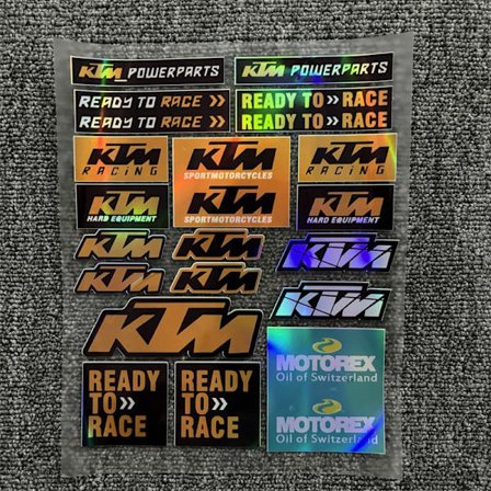 Farverige laser motorcykelmærkater, racer sponsor klistermærker, motorcykel modifikationsmærkater, hjelm klistermærker