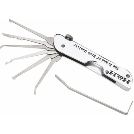 Lukonavaussarja 7 in 1 Taitettava Ruostumattomasta Teräksestä Valmistettu Lukonavaussarja Avaimella, Kompakti Harjoitussarja Aloittelijoille ja 