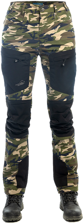 Arrak Outdoor Arrak Active Stretch Pants Camo -naisten tekniset housut, camo