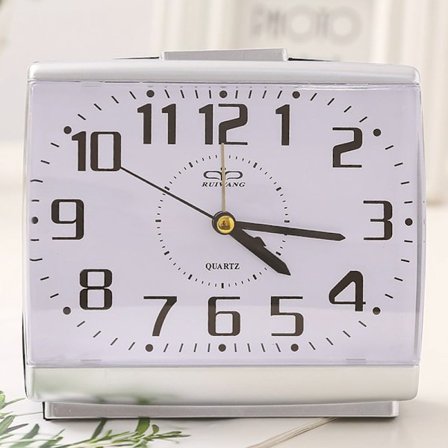 Analog Vækkeur til Ældre, Stille Ikke-Tikkende med Snooze og Baggrundsbelysning, Crescendo Højt Alarm, Store Tal-FF-