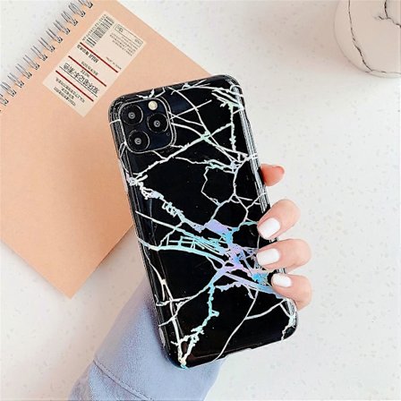 Til iPhone 11 TPU Glossy laser Marmor IMD Farverigt Mobiltelefon Cover