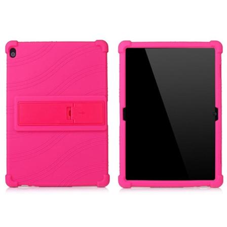 Silikone slide-out kickstand design etui til Lenovo Tab M10 - Rose Pink
