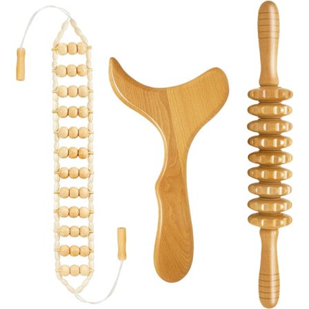 3-osainen puinen hierontarullasarja, Maduro-terapiasetti, puinen