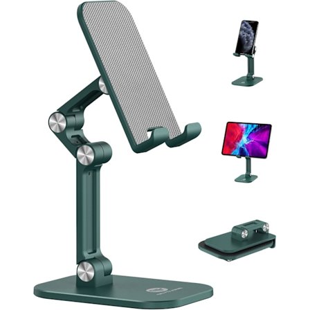 Mobiltelefonholder, iPad-holder, højde- og vinkeljusterbart skrivebord