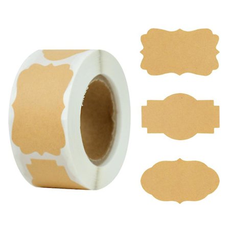 300 st Blank Kraft Label Stickers Tårta Bakning Diy Seal Etikett