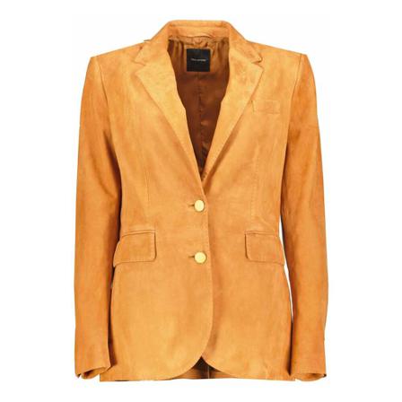 Tagliatore Suede Single Breasted Blazer Orange, Herre